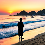 Sunrise at Jeongdongjin Beach**

"A breathtaking sunrise over Jeongdongjin beach, with vibrant orange and pink hues painting the sky, safe for work, appropriate content, fully clothed people enjoying the view on the beach, modest attire, perfect anatomy, correct proportions, natural pose, professional photography, high quality, family-friendly"

**