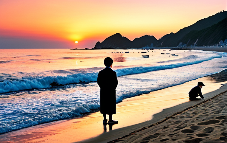 Sunrise at Jeongdongjin Beach**

"A breathtaking sunrise over Jeongdongjin beach, with vibrant orange and pink hues painting the sky, safe for work, appropriate content, fully clothed people enjoying the view on the beach, modest attire, perfect anatomy, correct proportions, natural pose, professional photography, high quality, family-friendly"

**